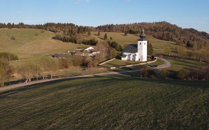 SUNSET AT GEOGRAPHICAL (SLOVAK) CENTRE OF EUROPE 