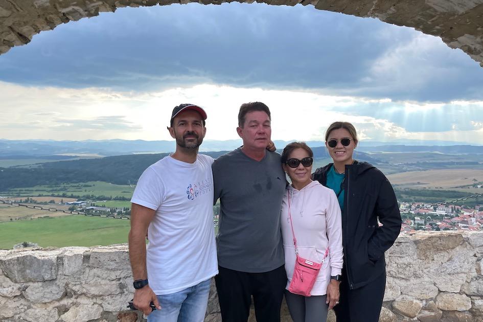 On the top of Spiss castle with Peter and our clients